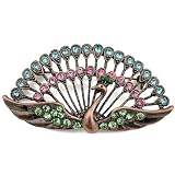 Austrian Rhinestone Vintage Style Peacock Colourful Crystal Pin