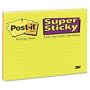 Post-it� Notes, Super-Sticky Pad, 8 Inches x 6 Inches, Lined, Assorted Neon Colors, Four Pads per Pack
