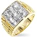 CZ Ring For Men - 14K Gold Finish 9 Round CZ Ring