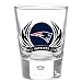New England Patriots 2 oz Round Shot Glass Tribal Flames Officially Licensed Team Logo NFL Football