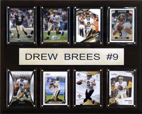 NFL Drew Brees New Orleans Saints 8 Card Plaque