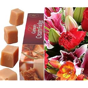 Bright Flower Bouquet with Guernsey Fudge