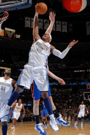 New York Knicks v Denver Nuggets: Carmelo Anthony Photographic Poster Print by Garrett Ellwood, 12x18