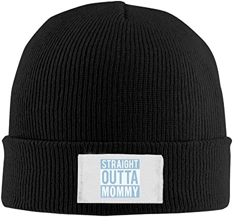 Young Women Young Men Straight Outta Mommy Funny Cute Beanie Cap Black