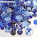 Jewelry Maker's Lampwork Crystal Bead Mix BLUE 100+ 100g Flowers Garden