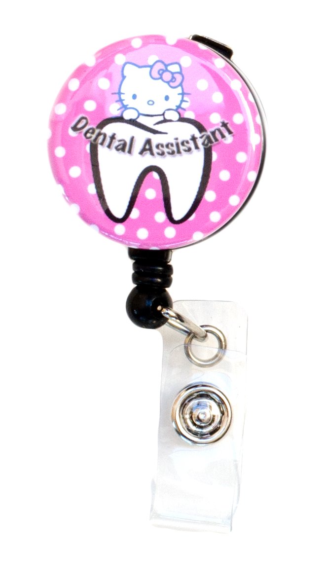 Amazon.com : New Custom Bling Rhinestone Dental Kitty Badge Reel ...
