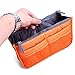 2 Pack Magik Travel Insert Handbag Purse Large Liner Organizer Tidy Bags Expandable 13 Pocket Handbag Insert Purse Organizer with Handles (Orange)