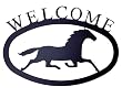 Horse Outdoor Welcome Sign, Wrought Iron, Large Version 17.5