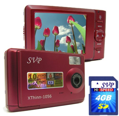 SVP Xhtinn-1056R 10MP Max. Digital Camera with 2.5 LCD (SVP 4GB SDHC Memory Card Included)