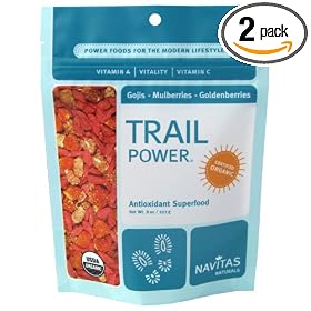 Navitas Naturals Trail Power Organic Goji, Mulberry And Incan Golden Berry Trail Mix, 8-Ounce Bags (Pack of 2)