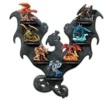 Dragons Throughout History 7-Piece Figurine Collection With A Dragon-Shaped Display