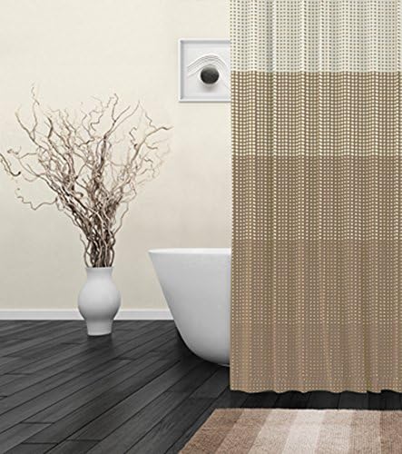 Aqua Spa Collection Printed Gradient Microfiber Shower Curtain, 70" x 72" Sand