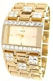 GUESS? Women's 10591L Gold-Tone Crystal Accented Watch