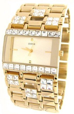 GUESS? Women's 10591L GoldTone Crystal Accented Watch