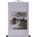 Chinese Waterfall Wall Art - White