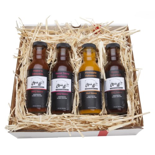 4 Pack Gift Set Pinky's Kitchen Gourmet Variety BBQ Sauce Blends (12 fl oz each)
