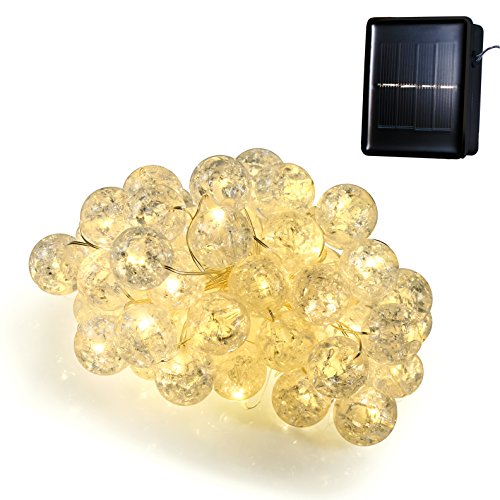 8 Modes Solar String Lights, Upgrade Gotideal® 50 LEDs Crystall Ball Globe Solar String Lights , Indoor/Outdoor Lighting for Garden Fairies, Home, Patio, Lawn, Party and Christmas Decoration