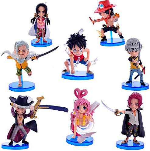 Anime Cartoon ONE PIECE Figure Rayleigh Luffy Hancock Ace Law shankusu Mihawk Shirahoshi PVC 7.5cm Action Figure Toys Dolls 8pcs set