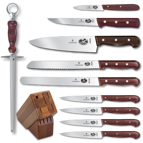 Victorinox 11-Piece Knife Set with Block, Rosewood Handles On Sale