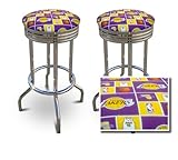 2 Los Angeles Lakers NBA Themed Specialty / Custom Barstools Set