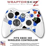 Lots Of Dots Blue on White Skin by WraptorSkinz TM fits XBOX 360 Wireless C ....