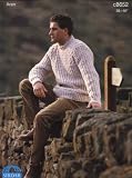SIRDAR 8652 KNITTING PATTERN : Mens aran textured sweater (36-46in)