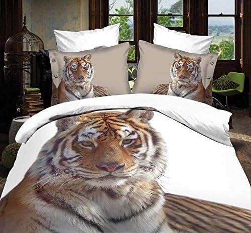 Luxury Polyester 3D Hd Black Tiger Bedding Bed Sheet Set Bedclothes Duvet Cover Set Bedding Set Choose Size - King, Queen, Twin