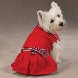 Large Preppy Red Nautical Polo Dress for Dogs