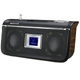 GREEN HOUSE 音楽再生&FMラジオ機能付き 木目調スピーカー GH-SPM210WRD