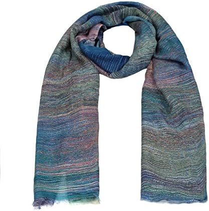 Women's Fashion Accessories Micro-modal Multi Strip Design Scarf Scarves Wraps.