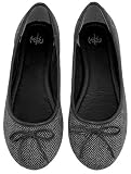 NOTW (Not Of This World) Womens Ballerina Style Becky Gray Ballet Flat Shoes