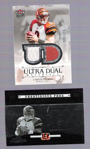 Carson Palmer Football Card Collection - (81) Football Cards - (1) Game Used Card - (2) Limited Edition Cards - Topps, Upperdeck, Donruss Etc. - Cincinnati Bengals