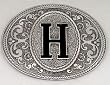 MONOGRAM LETTER "H" ENAMEL  BELT BUCKLE