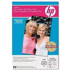 HP Premium Plus Photo Paper, soft gloss (100 sheets, 4 x 6-inch with tab)
