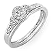 Sterling Silver Ladies Round Diamond Engagement