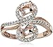 18k Rose Gold Over Sterling Silver Morganite and Created White Sapphire Ring, Size 8