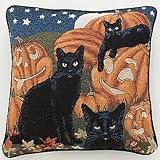 Halloween Pillows Black Cats & Pumpkins Pillows