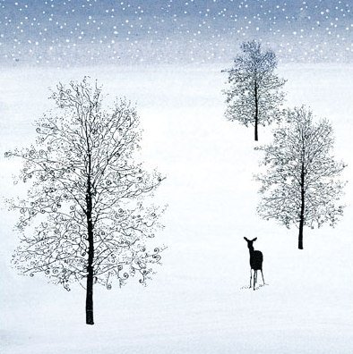 Charity Christmas Cards - Forest Deer - 8 Christmas cards. 48p goes to the Multiple Sclerosis Trust