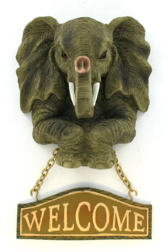 Elephant Welcome Plaque Sign Wall Art Indoor Outdoor