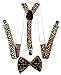 Premium Quality 1 Inch Suspender & 4.5 Inch Bowtie Combo Set, Mens Womens Unisex