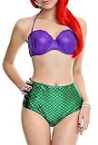 Yonas Women Little Mermaid Ariel Tankini Two Piece High Waist Bikini Swimsuit(SIZE L)