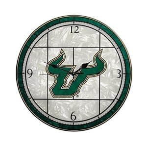 Memory Company South Florida Bulls 12in Art Glass Clock