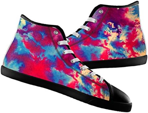 Beautiful & Handsome Colorful Graffiti Art Women's Sports leisure Black High Top Canvas Shoes Model002 Slip on Colors , Women's 7 B(M) US
