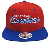 Montreal Canadiens Retro Script Snapback Cap Hat Red Blue