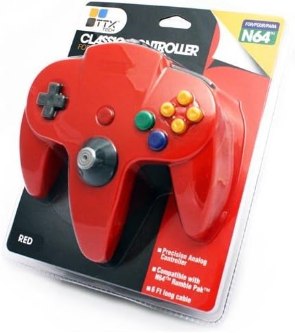 New N64 Classic Analog Controller Pad for Nintendo 64 W Long Handles Red Ship Worldwide