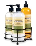 Caldrea 3-piece Cloverleaf Sink Set, Green Tea Patchouli - Black