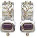 22k Gold Overlay Sterling Silver Garnet Drop Earrings by Michou