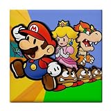 Face Towel (Wash Cloth) of Super Mario Bros. Paper Mario with Princess Peach and Bowser