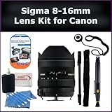 Sigma 8-16mm F4.5-5.6 DC HSM Ultra-Wide Zoom Lens Kit for Select Canon EOS SLRs Includes: Sigma 8-16mm Lens, Lens Cap Keeper, Lens Cleaning Pen, Monopod, LCD Screen Protectors, and Cleaning Kit with SSE Microfiber Cleaning Cloth