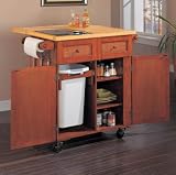 Dark Cherry Kitchen Butler&reg; with Black Granite Cutting Board By Powell Furniture